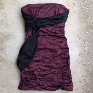 BCBGMaxAzria Maroon Purple Strapless Dress M